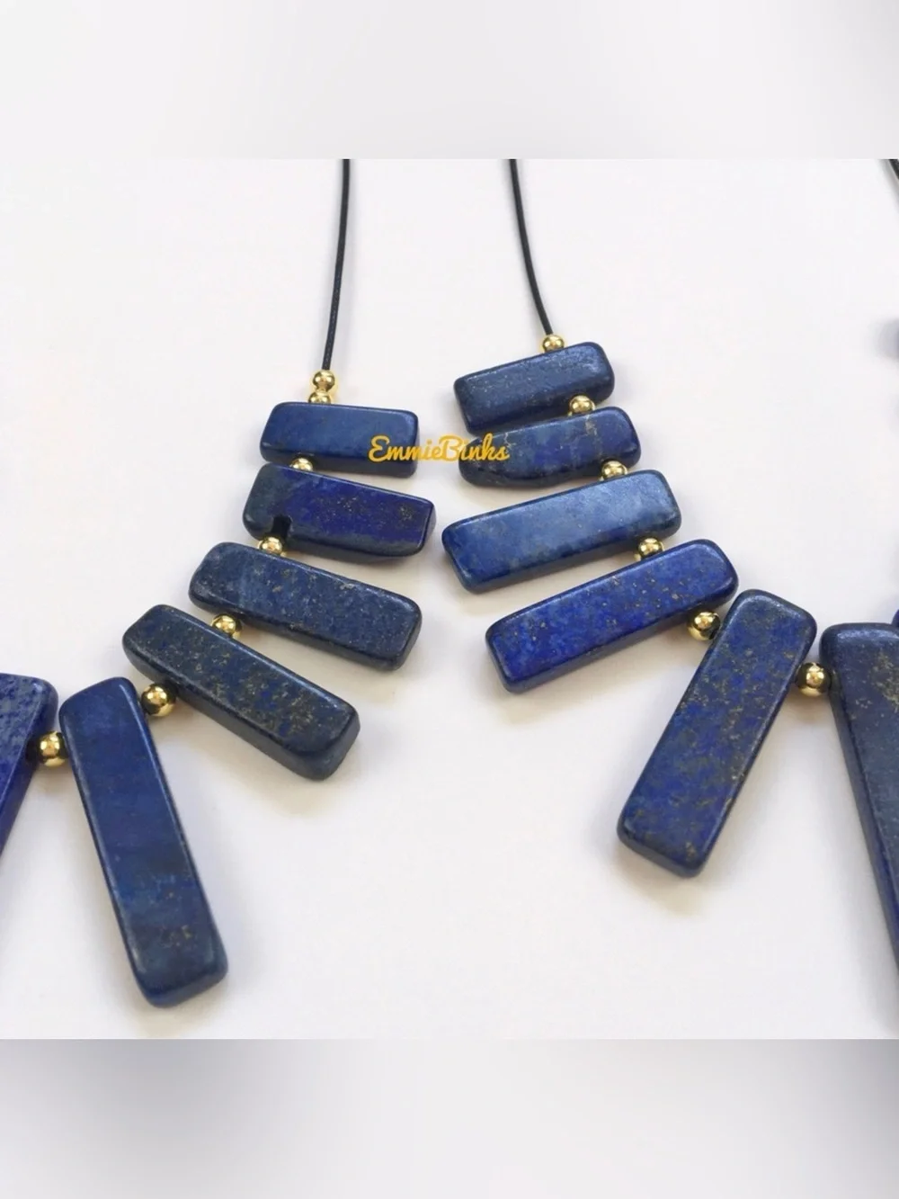 New Genuine Lapis Lazuli & Sodalite Gemstone Statement Collar Choker Necklace
